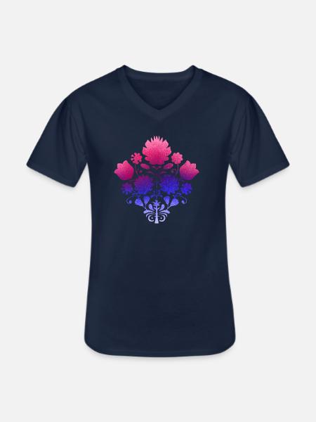 flowers,,floral, graffiti,painting, bouquet of flowers, - Men's V-Neck T-Shirt - navy
