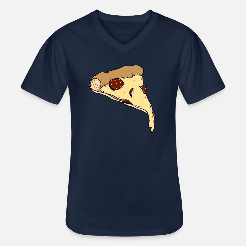 Pizza - Männer-T-Shirt mit V-Ausschnitt - Navy