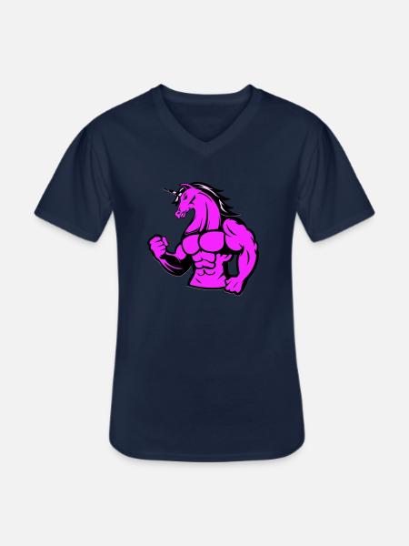 strong unicorn - Men's V-Neck T-Shirt - navy