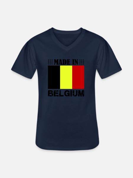 made in belgium - Männer-T-Shirt mit V-Ausschnitt - Navy