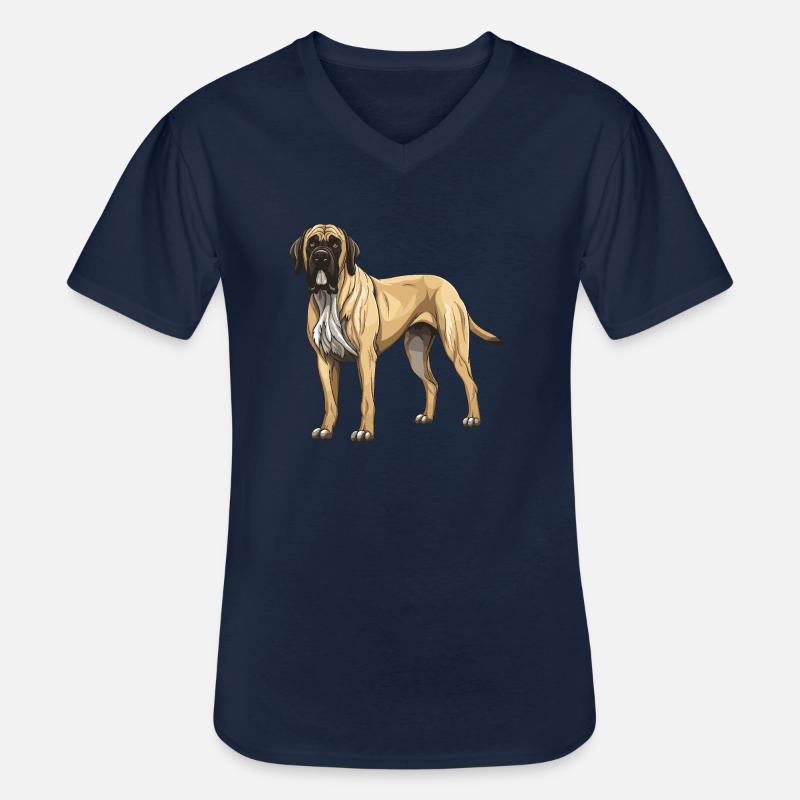 Mastiff Hund - Männer-T-Shirt mit V-Ausschnitt - Navy