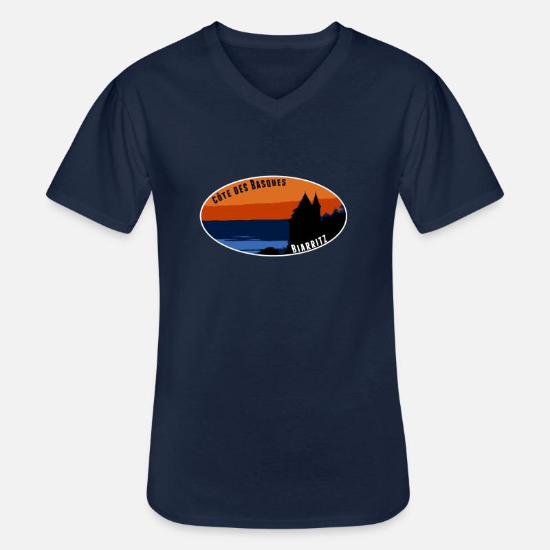 Côte des Basken Biarritz - Männer-T-Shirt mit V-Ausschnitt - Navy