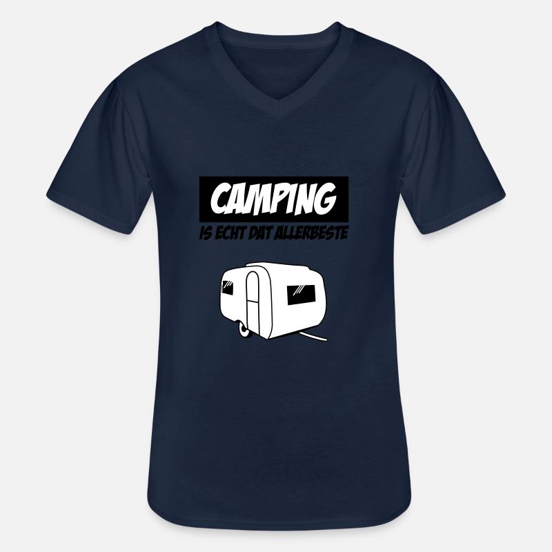 Camping Is Echt Dat Allerbeste - Männer-T-Shirt mit V-Ausschnitt - Navy