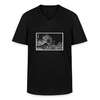 Great Wave of Kanagawa - Männer-T-Shirt mit V-Ausschnitt - Schwarz - Vorne - AI Model Male 178 dark (178cm)