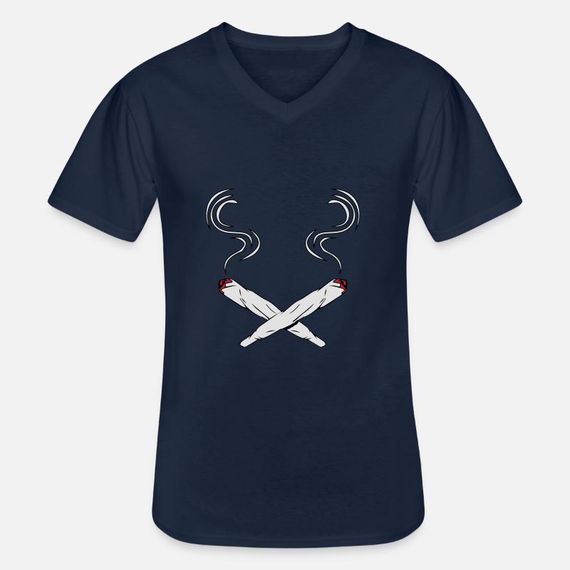 kiffen joints design - Männer-T-Shirt mit V-Ausschnitt - Navy