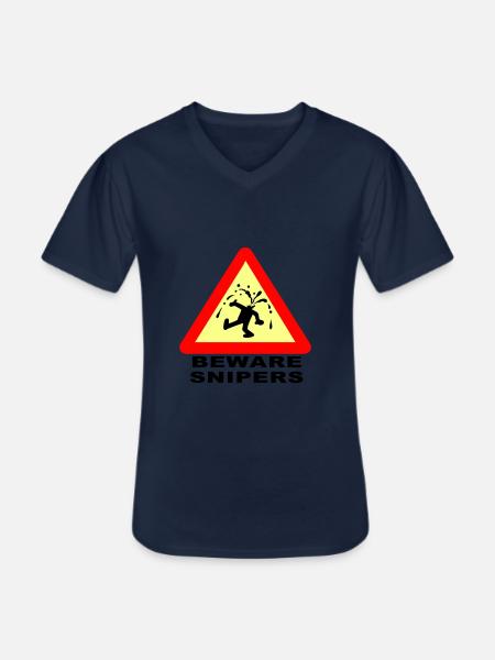Beware Snipers - Men's V-Neck T-Shirt - navy