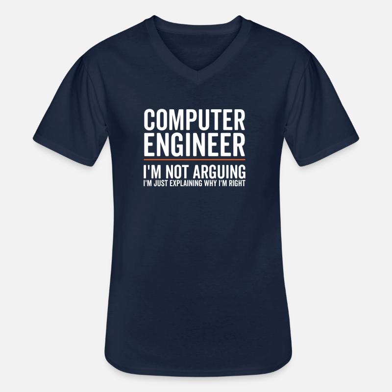 I Explain Only - Computer Engineer - Men's V-Neck T-Shirt - navy