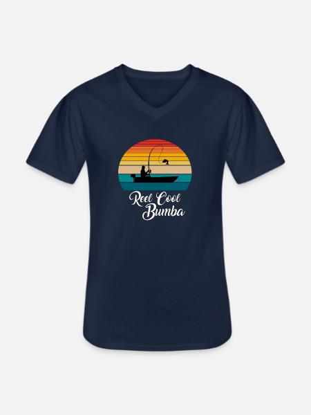 Reel Cool Bumba Fishing Gifts - Men's V-Neck T-Shirt - navy