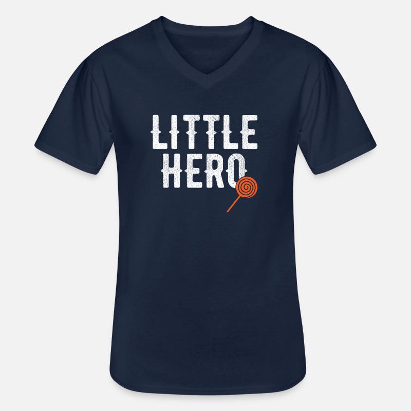 Kleiner Held - Süßes Essen Lollipop - Männer-T-Shirt mit V-Ausschnitt - Navy