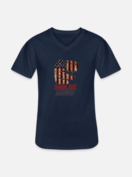 Patriotic Dadlike Dinosaur - Männer-T-Shirt mit V-Ausschnitt - Navy