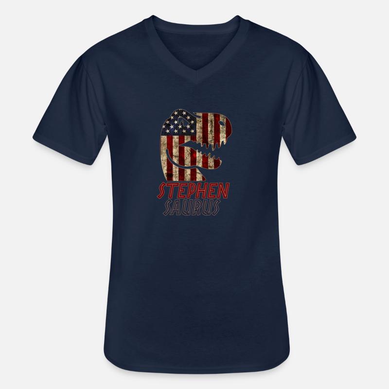 Patriotic Stephen Dinosaur Stephensaurus - Men's V-Neck T-Shirt - navy