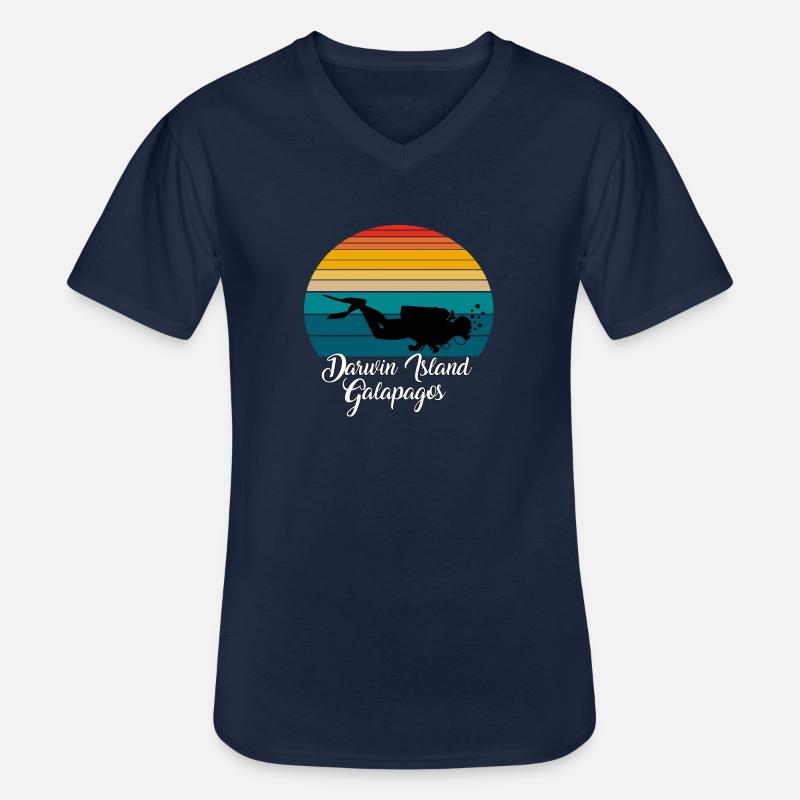 Darwin Island Galapagos Diving - Männer-T-Shirt mit V-Ausschnitt - Navy