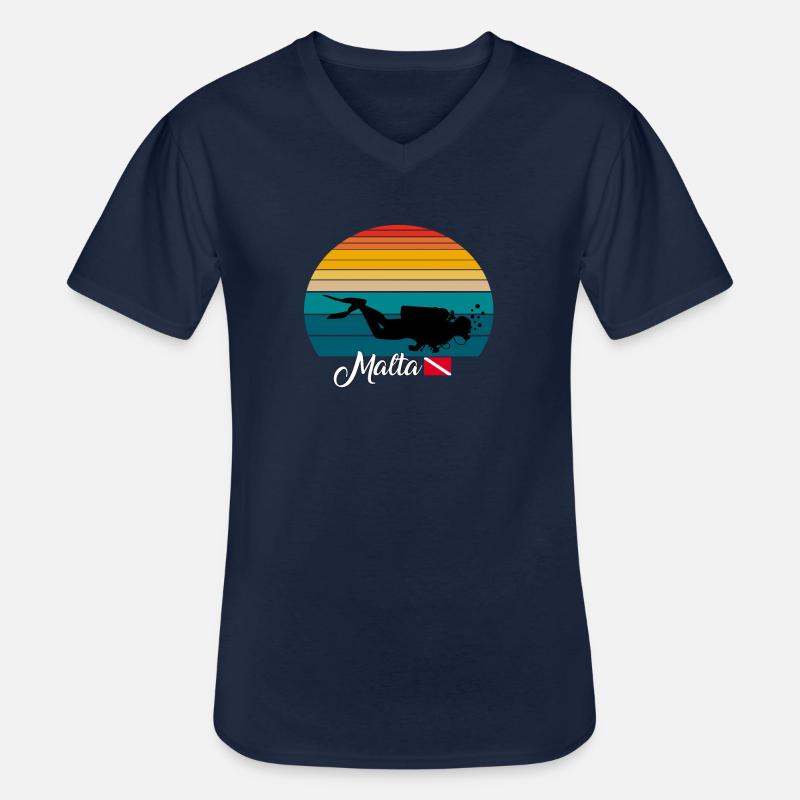 Malta Scuba Diving Gift - Männer-T-Shirt mit V-Ausschnitt - Navy