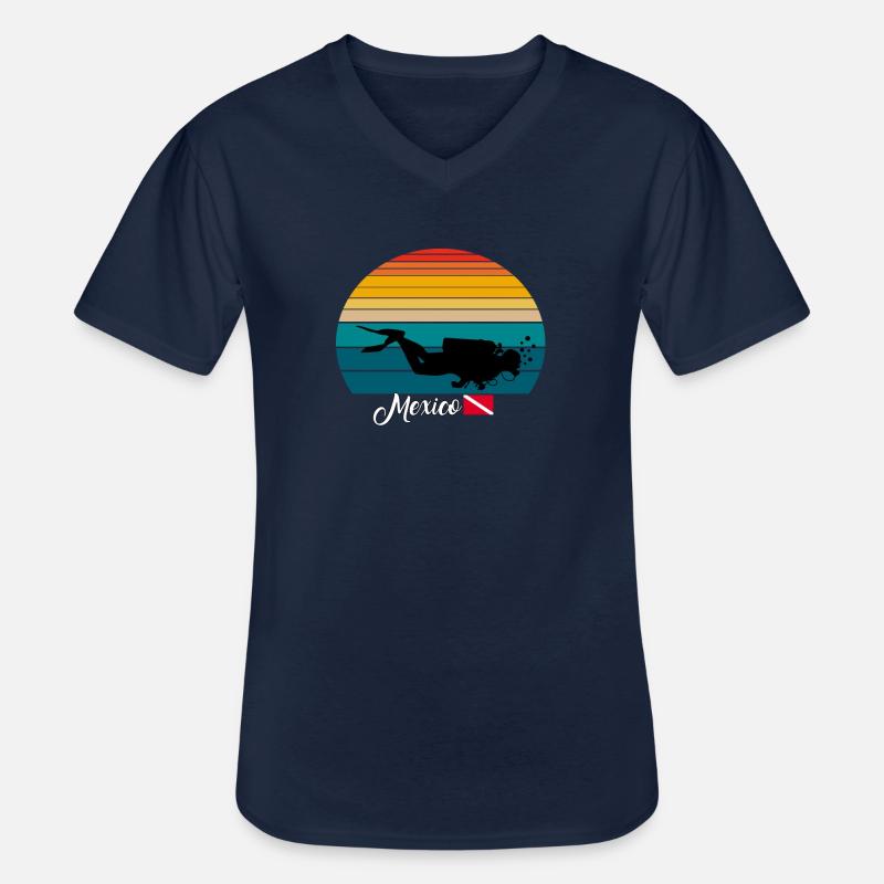 Mexico Scuba Diving Gift - Männer-T-Shirt mit V-Ausschnitt - Navy