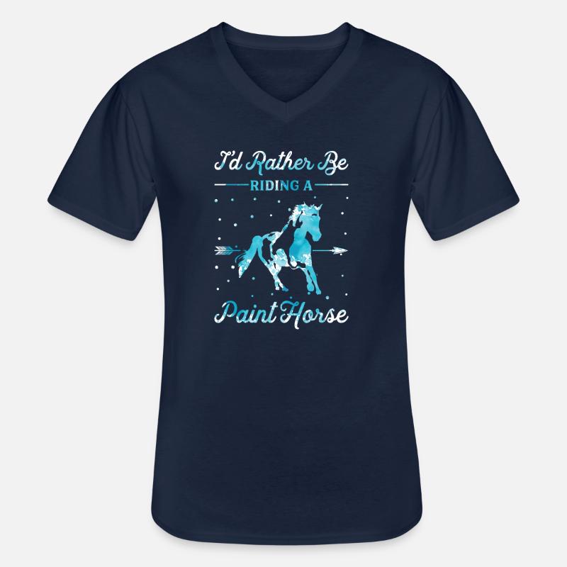 Reiten Eines Lackpferdes - Männer-T-Shirt mit V-Ausschnitt - Navy