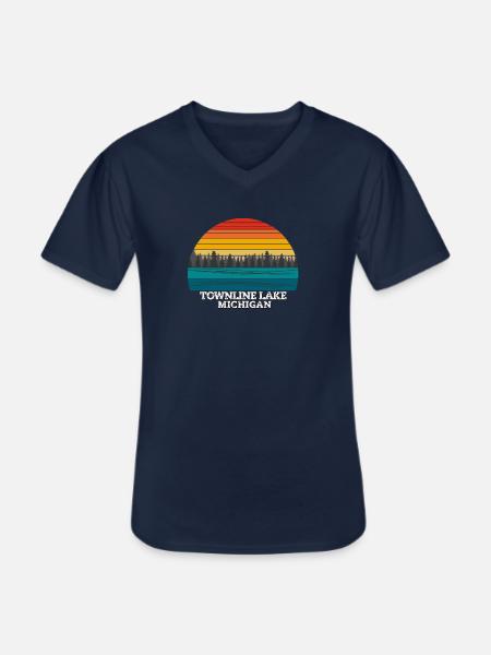 Townline Lake Michigan - Männer-T-Shirt mit V-Ausschnitt - Navy