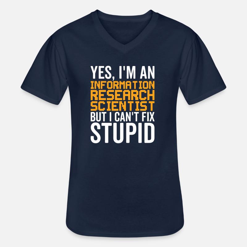 Dumm - Informationsforscher - Männer-T-Shirt mit V-Ausschnitt - Navy