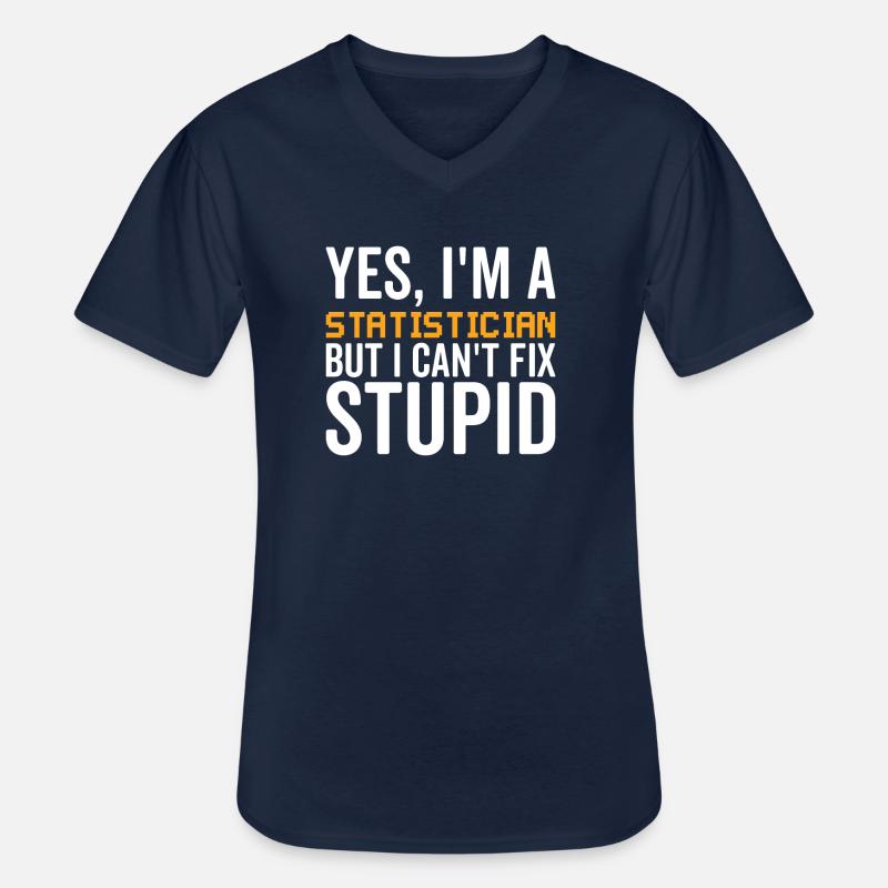 Dumm - Statistiker - Männer-T-Shirt mit V-Ausschnitt - Navy