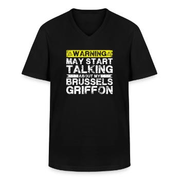 Apropos Brüsseler Griffon - Männer-T-Shirt mit V-Ausschnitt - Schwarz - Vorne - AI Model Male 178 dark (178cm)