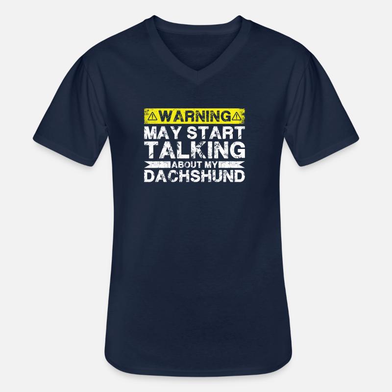 Apropos Dackel - Männer-T-Shirt mit V-Ausschnitt - Navy
