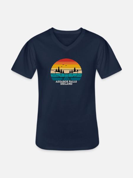 Assaroe Falls Ireland - Männer-T-Shirt mit V-Ausschnitt - Navy