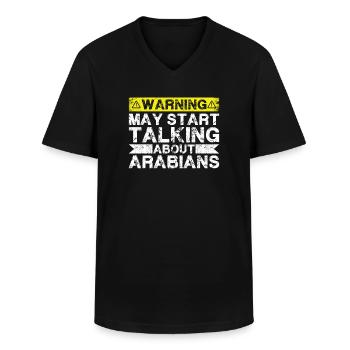Talking about Arabs - Men's V-Neck T-Shirt - black - Front - AI Model Male 178 dark (178cm)
