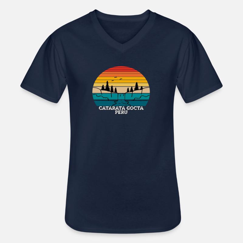 Catarata Gocta Peru - Männer-T-Shirt mit V-Ausschnitt - Navy