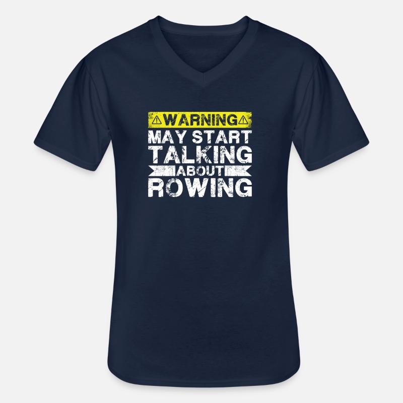 Start Talking About Rowing - Men's V-Neck T-Shirt - navy
