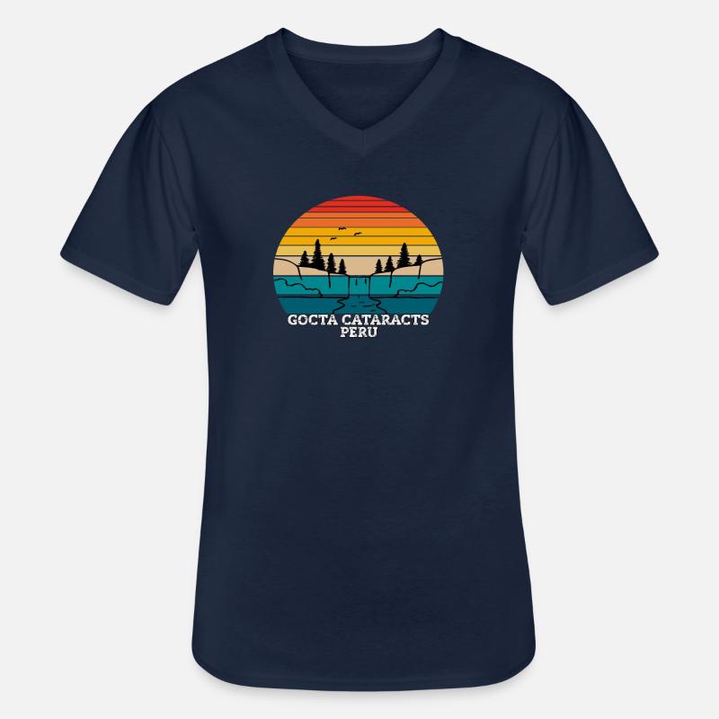 Gocta Cataracts Peru - Männer-T-Shirt mit V-Ausschnitt - Navy