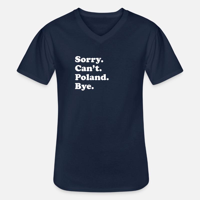 Sorry Can't Bye - Polen - Männer-T-Shirt mit V-Ausschnitt - Navy