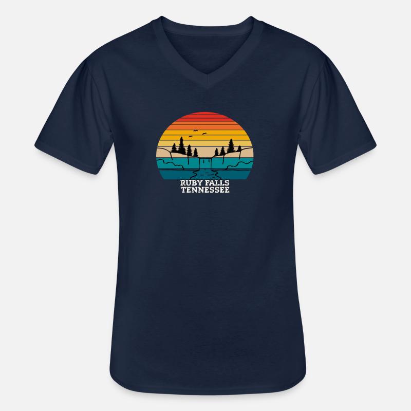 Ruby Falls Tennessee - Männer-T-Shirt mit V-Ausschnitt - Navy