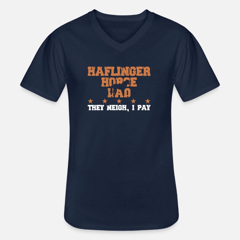 Pferdevater - Haflinger Pferd - Männer-T-Shirt mit V-Ausschnitt - Navy