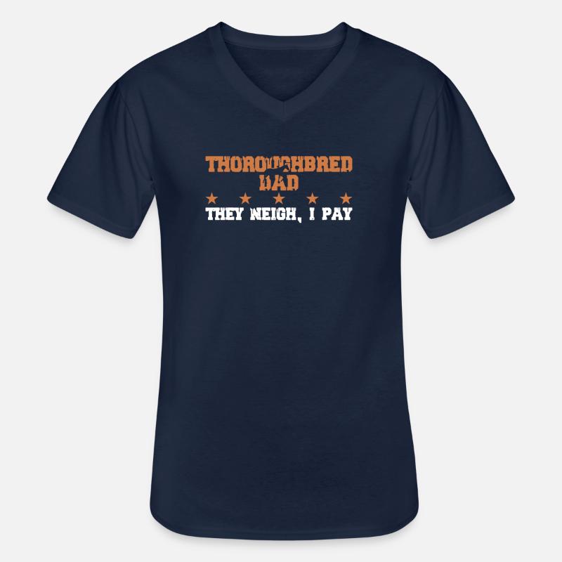 Pferdevater - Vollblut - Männer-T-Shirt mit V-Ausschnitt - Navy