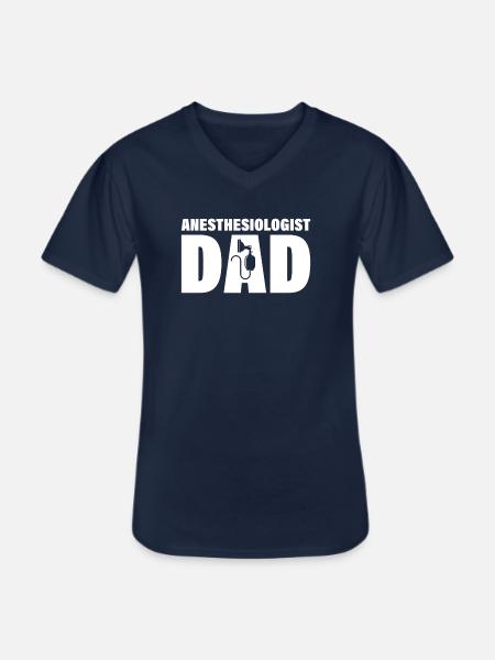Job - Anesthesiologist Dad - Men's V-Neck T-Shirt - navy