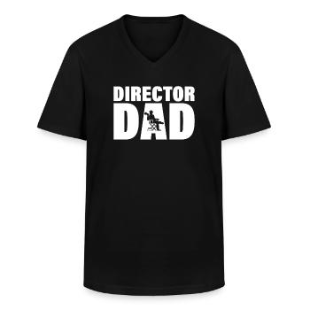 Job - Direktor Papa - Männer-T-Shirt mit V-Ausschnitt - Schwarz - Vorne - AI Model Male 178 dark (178cm)