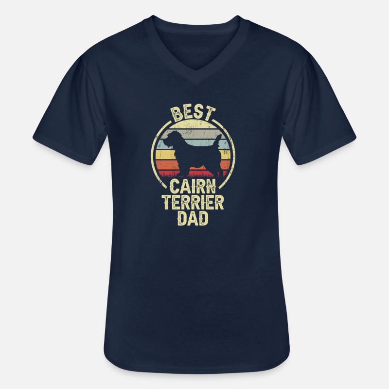 Bester Hund Dad - Cairn Terrier - Männer-T-Shirt mit V-Ausschnitt - Navy