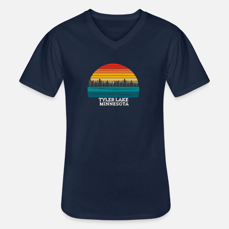 Tyler Lake Minnesota - Männer-T-Shirt mit V-Ausschnitt - Navy