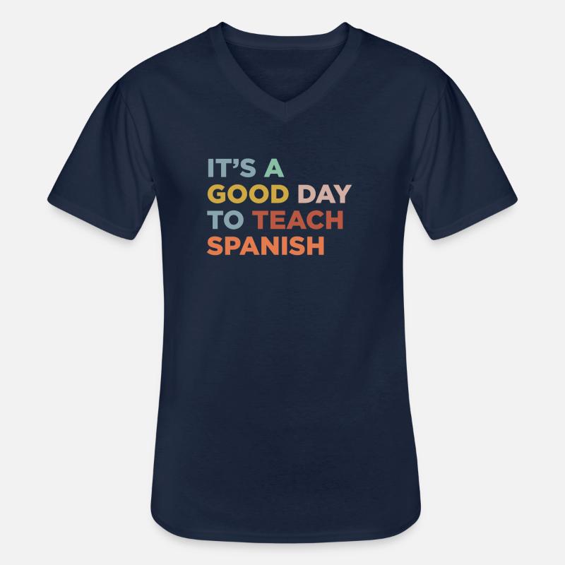 Spanischlehrer Unterrichten - Männer-T-Shirt mit V-Ausschnitt - Navy