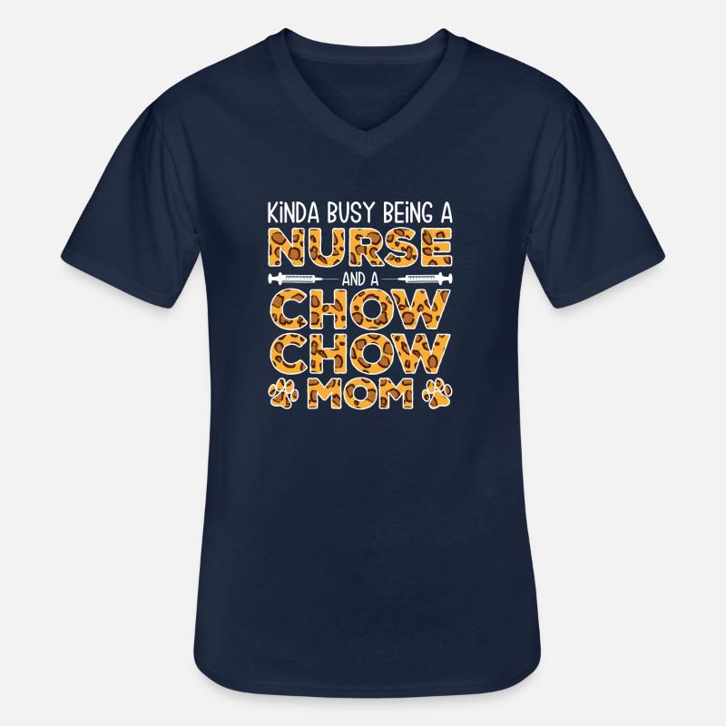 Krankenschwester-Hundemutter - Chow-Chow - Männer-T-Shirt mit V-Ausschnitt - Navy