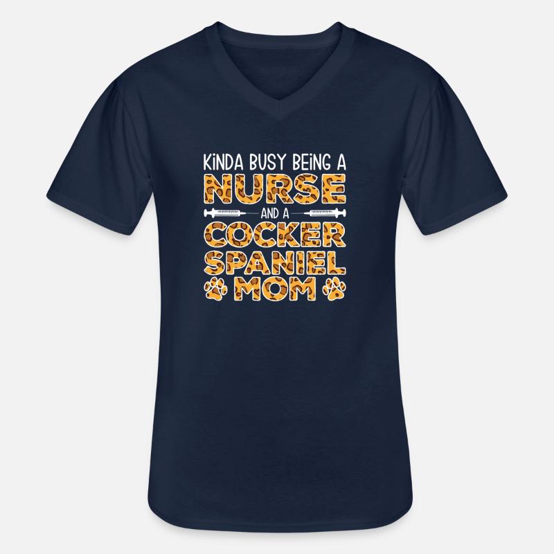 Schwesterhund Mutter - Cocker Spaniel - Männer-T-Shirt mit V-Ausschnitt - Navy