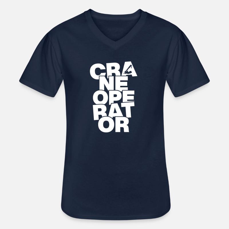 Beruf Arbeit - Kranführer - Männer-T-Shirt mit V-Ausschnitt - Navy