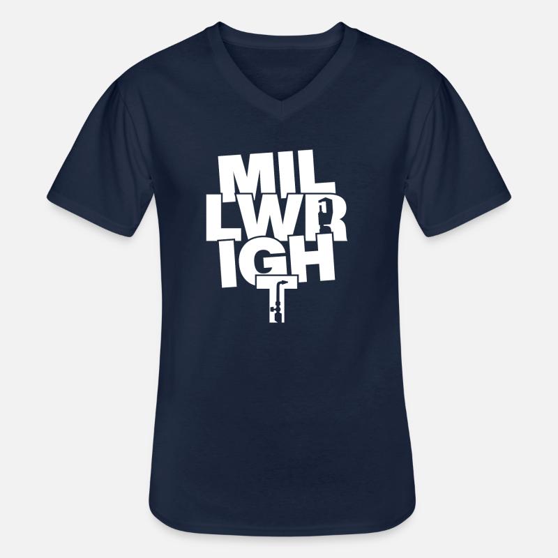 Berufsarbeitsarbeit - Millwright - Männer-T-Shirt mit V-Ausschnitt - Navy