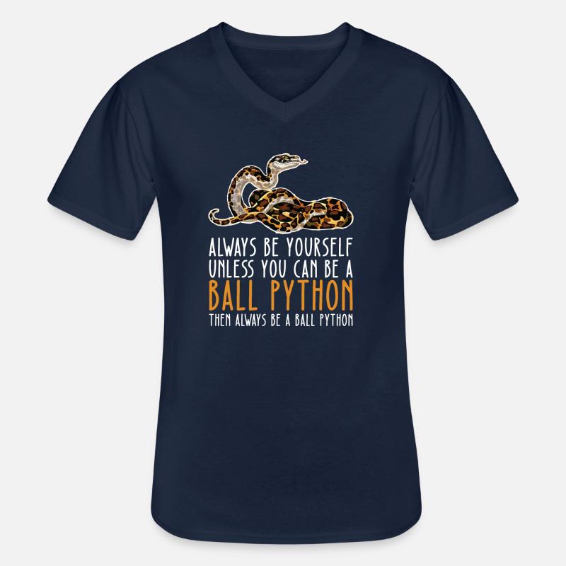 Be Yourself – King Python - Men's V-Neck T-Shirt - navy