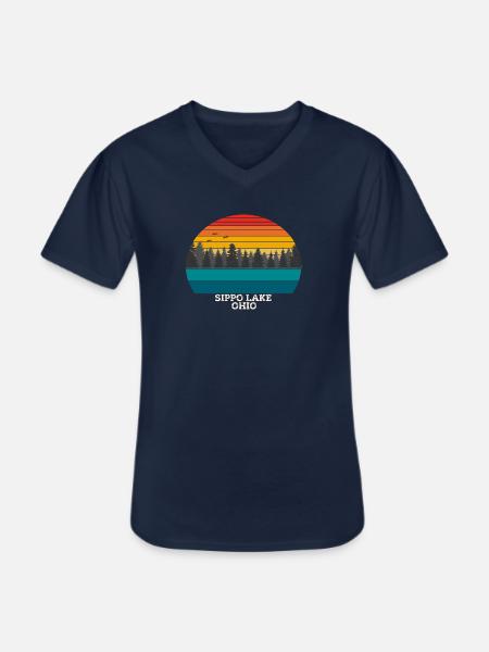 Lac Sippo Ohio - T-shirt col V Homme - marine