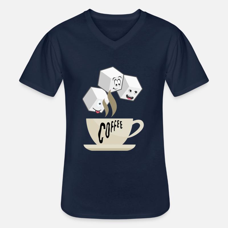 coffee time - Männer-T-Shirt mit V-Ausschnitt - Navy