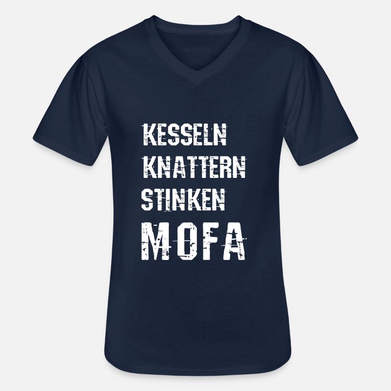 MOFA Moped Rollerfahrer Roller Geschenk - Männer-T-Shirt mit V-Ausschnitt - Navy
