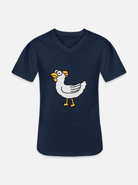 chicken - Men's V-Neck T-Shirt - navy