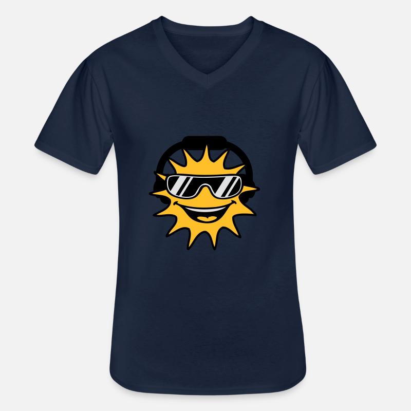 Cool Sun - Männer-T-Shirt mit V-Ausschnitt - Navy
