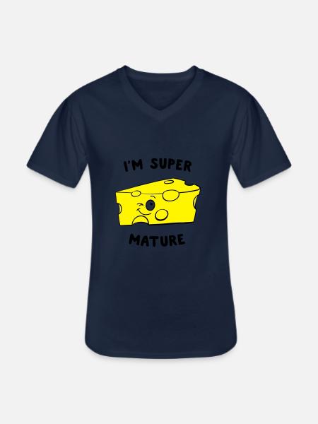 I'm Super Mature Cheese - Men's V-Neck T-Shirt - navy