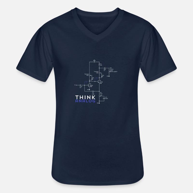 Retro denken - Männer-T-Shirt mit V-Ausschnitt - Navy